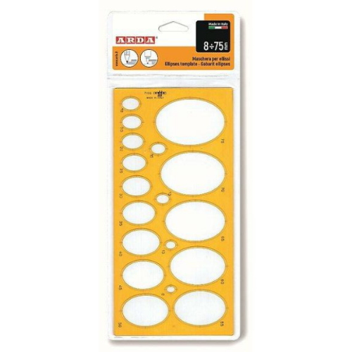 MASCHERA GRANDE PER ELLISSI DIMENSIONI 8/75 MM MISURA ESTERNA CM 13 X 27 ARDA