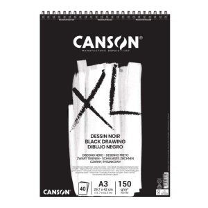 BLOCCO CARTA PER DISEGNO NERA CANSON XL DESSIN NOIR 150 GR MQ