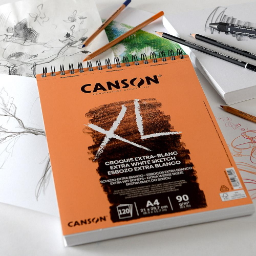 BLOCCO CARTA PER SCHIZZO CANSON XL CROQUIS EXTRA BLANC 90 GR MQ