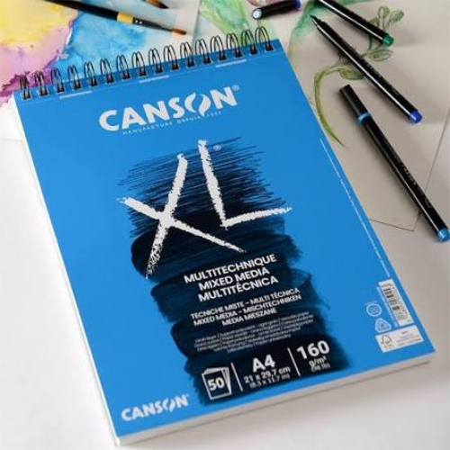BLOCCO CARTA PER TECNICHE MISTE CANSON XL MIXED MEDIA 160 GR MQ
