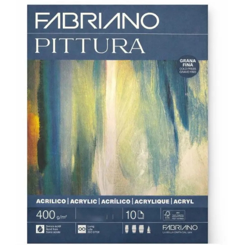 ALBUM CARTA PER ACRILICO FABRIANO PITTURA GRANA FINA GR MQ 400
