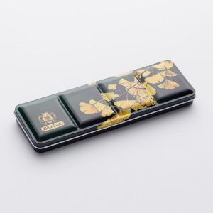 CONFEZIONE IN METALLO 20 ACQUERELLI SOPRAFFINI HORADAM AQUARELL MEZZO GODET "GINKGO" LIMITED EDITION SCHMINCKE