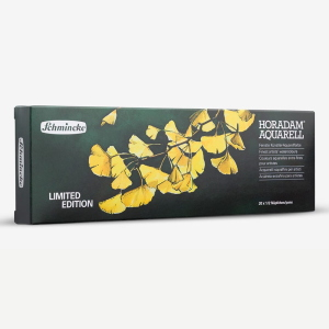 CONFEZIONE IN METALLO 20 ACQUERELLI SOPRAFFINI HORADAM AQUARELL MEZZO GODET "GINKGO" LIMITED EDITION SCHMINCKE