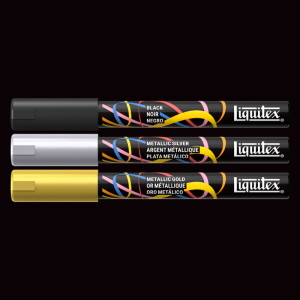 CONFEZIONE CON 3 PENNARELLI ACRILICI MULTISUPERFICIE PUNTA TONDA DA 2 MM LIQUITEX MARKER - SET ACCENT