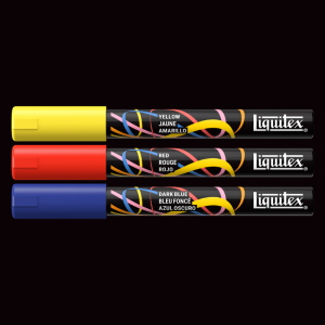 CONFEZIONE CON 3 PENNARELLI ACRILICI MULTISUPERFICIE PUNTA TONDA DA 2 MM LIQUITEX MARKER - SET PRIMARY