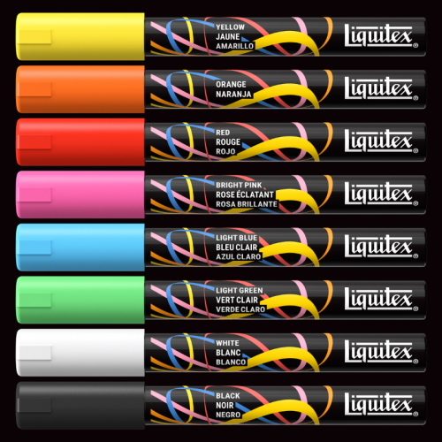 CONFEZIONE CON 8 PENNARELLI ACRILICI MULTISUPERFICIE PUNTA TONDA DA 2 MM LIQUITEX MARKER - SET ESSENTIAL