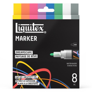 CONFEZIONE CON 8 PENNARELLI ACRILICI MULTISUPERFICIE PUNTA TONDA DA 2 MM LIQUITEX MARKER - SET DREAMSCAPE