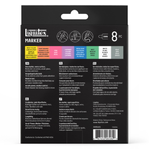 CONFEZIONE CON 8 PENNARELLI ACRILICI MULTISUPERFICIE PUNTA TONDA DA 2 MM LIQUITEX MARKER - SET DREAMSCAPE