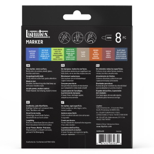 CONFEZIONE CON 8 PENNARELLI ACRILICI MULTISUPERFICIE PUNTA TONDA DA 2 MM LIQUITEX MARKER - SET LANDSCAPE