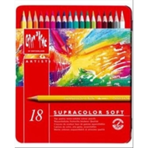 CONFEZIONE IN METALLO SUPRACOLOR CON 18 MATITE ACQUERELLABILI CARAN D'ACHE