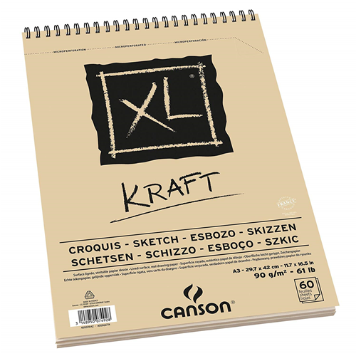 BLOCCO CARTA PER SCHIZZO CANSON XL KRAFT 90 GR MQ
