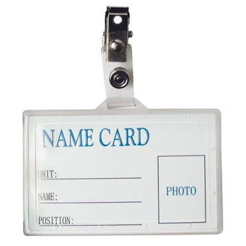 PORTA BADGE IN PLASTICA RIGIDA CON CLIP 9 X 6 CM
