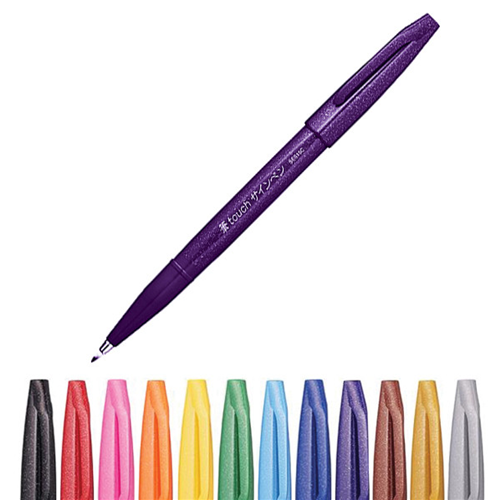 PENNA PUNTA FIBRA PENNELLO BRUSH SIGN PEN PENTEL