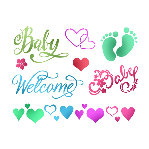 MASCHERINA STENCIL CM 20 X 15 BABY WELCOME STAMPERIA