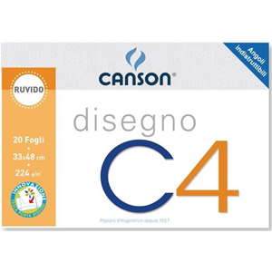 ALBUM DA DISEGNO CANSON C4 RUVIDO 33 X 48 CM 224 GR MQ