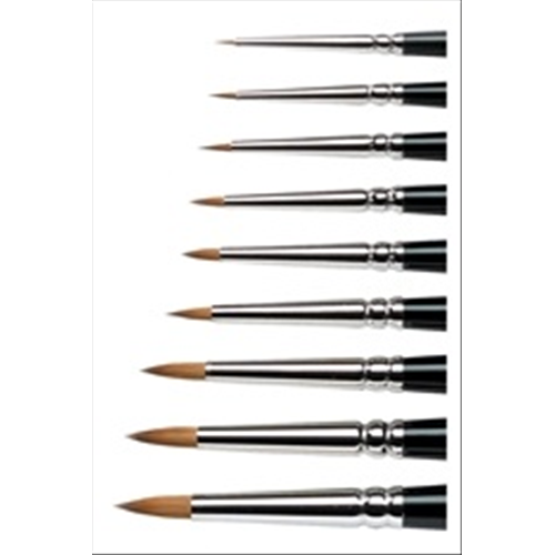 PENNELLO WINSOR & NEWTON SERIE 7 MINIATURA - TONDO PELO CORTO IN MARTORA KOLINSKY MANICO CORTO