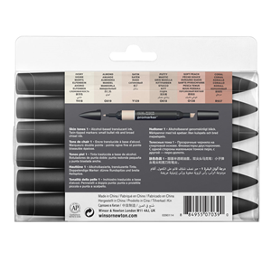 CONFEZIONE 6 PENNARELLI DOPPIA PUNTA PROMARKER SELEZIONE SKIN TONES SET 1 WINSOR & NEWTON