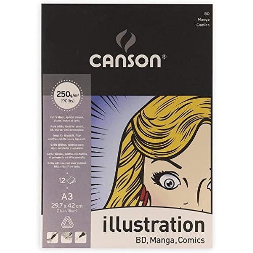 BLOCCO CARTA PER MARKER CANSON ILLUSTRATION A3 CM 29.7 X 42 GR MQ 250