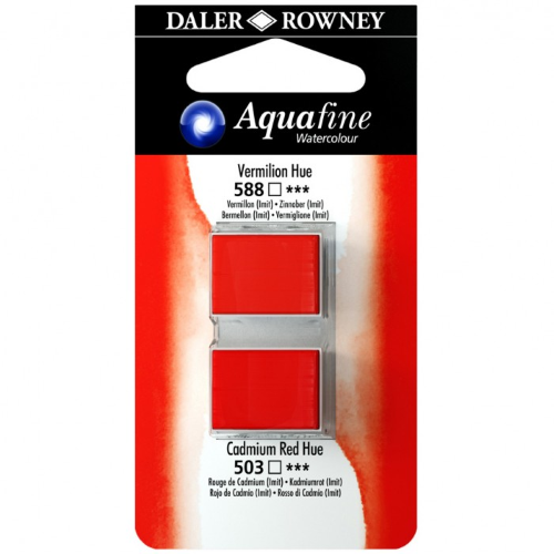 BLISTER CON DUE ACQUERELLI MEZZI GODET AQUAFINE DALER ROWNEY