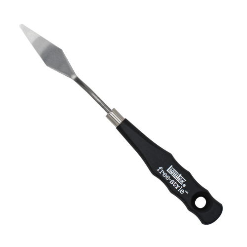 SPATOLA IN ACCIAIO PER PITTURA CON MANICO IN LEGNO VERNICIATO NERO FREE STYLE LIQUITEX