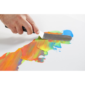SPATOLA GRANDE IN ACCIAIO PER PITTURA CON MANICO IN LEGNO VERNICIATO NERO FREE STYLE LIQUITEX