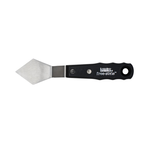 SPATOLA GRANDE IN ACCIAIO PER PITTURA CON MANICO IN LEGNO VERNICIATO NERO FREE STYLE LIQUITEX