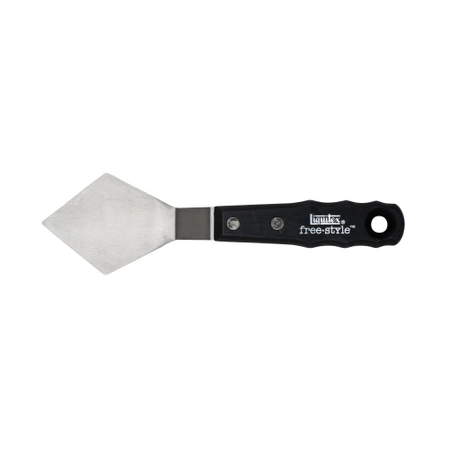 SPATOLA GRANDE IN ACCIAIO PER PITTURA CON MANICO IN LEGNO VERNICIATO NERO FREE STYLE LIQUITEX